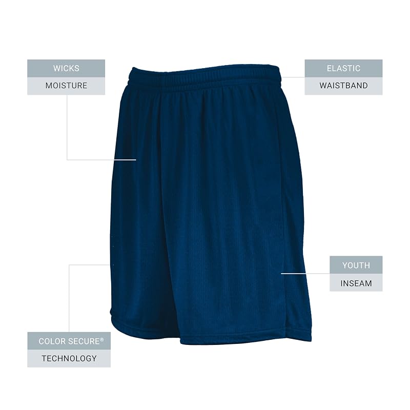 Youth Modified Mesh Shorts - Navy & Medium by Augusta Sportswear