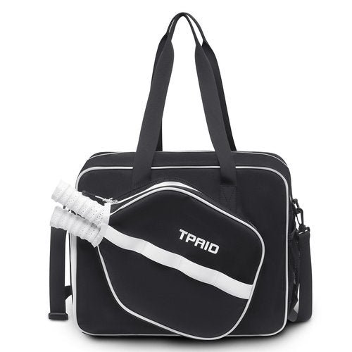 TPAID Pickleball Bags for Women, Pickleball Paddle Bag Tote with Front Pocket Fits 2 Paddles Pickle Ball Rackets Sling Bags for Men with Shoes Compartment