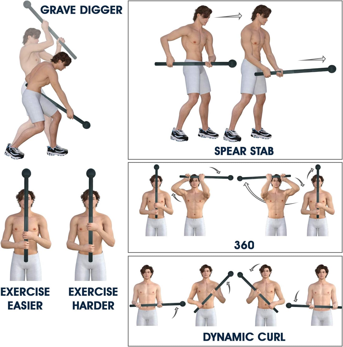 Yes4All Steel Mace Bell - Full Body Strength Training Tool for Muscles & Flexibility | 5-30 LB Options