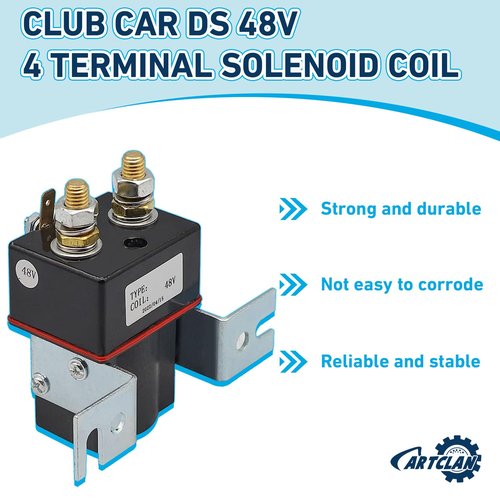 Golf Cart 48V Solenoid, 4 Terminal Coil Suitable for 1995-UP DS and 2004-2008 Precedent Golf Carts, OEM#: 101908701 102774701 5722