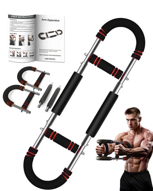 Twister Arm Trainer, 66-100lb Adjustable Chest Workout Equipment Power Twist Arm Trainer, Forearm Strengthener, Portable Spring Resistance for Home Fitness (red 66-110lbs)