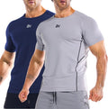 BROKIG Men's DiamondGrid Workout Shirt - Breathable Short Sleeve Muscle Tee for Bodybuilding | Quick Dry Crewneck