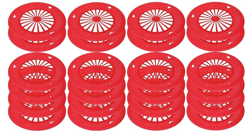 10-Inch Reusable Plastic Plate Holders Set of 24, Red – Heavy Duty Paper Plate Holders