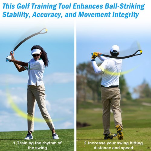 NewShot Weighted Premium Golf Rope Swing Trainer, Professional Golf Swing Rope, Warm-Up Training Tempo Aids with Ball and Grip to Improve Speed, Rhythm, Flex & Strength for All-Level Golfers