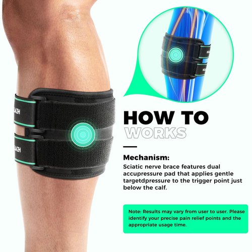 Healrecux Sciatica Pain Relief Devices, Sciatic Nerve Brace with 2 Pressure Pad Targeted Compression for Sciatic Nerve Relief, Sciatica Calf Brace for Men Women