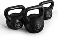 CAP Barbell 45 LB Cement Kettlebell Set - Vinyl-Coated 10 lb, 15 lb & 20 lb for Strength Training & Home Workouts