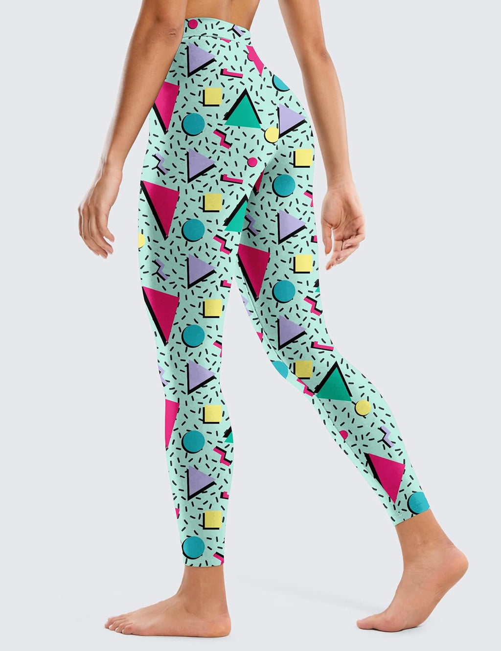 Skiennix Women's 80s Neon Leggings - Artistic Splash Print, Soft & Stretchy Workout Pants