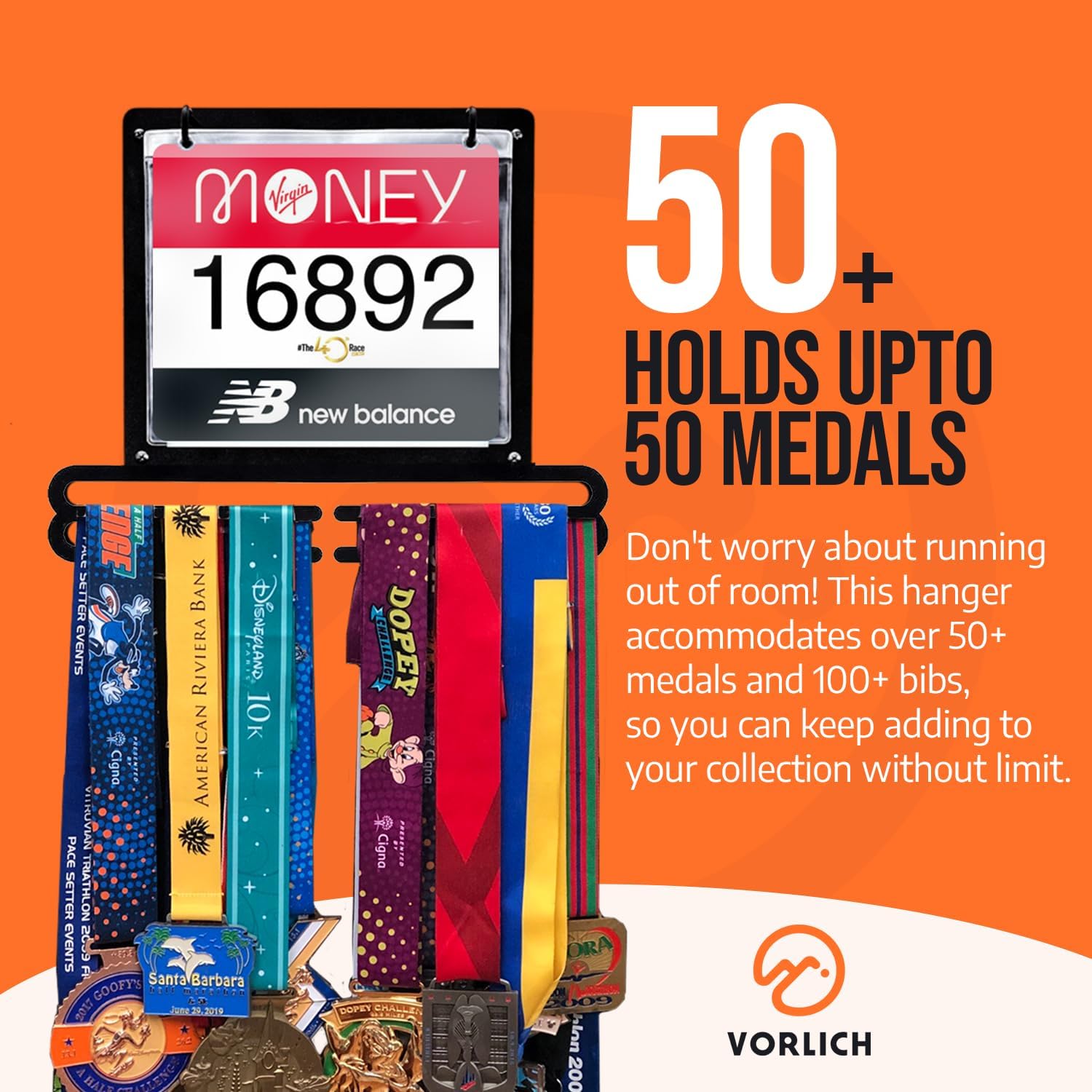 Vorlich Ultimate Running Gift Bundle - 13 Essential Items with Race Bib & Medal Display