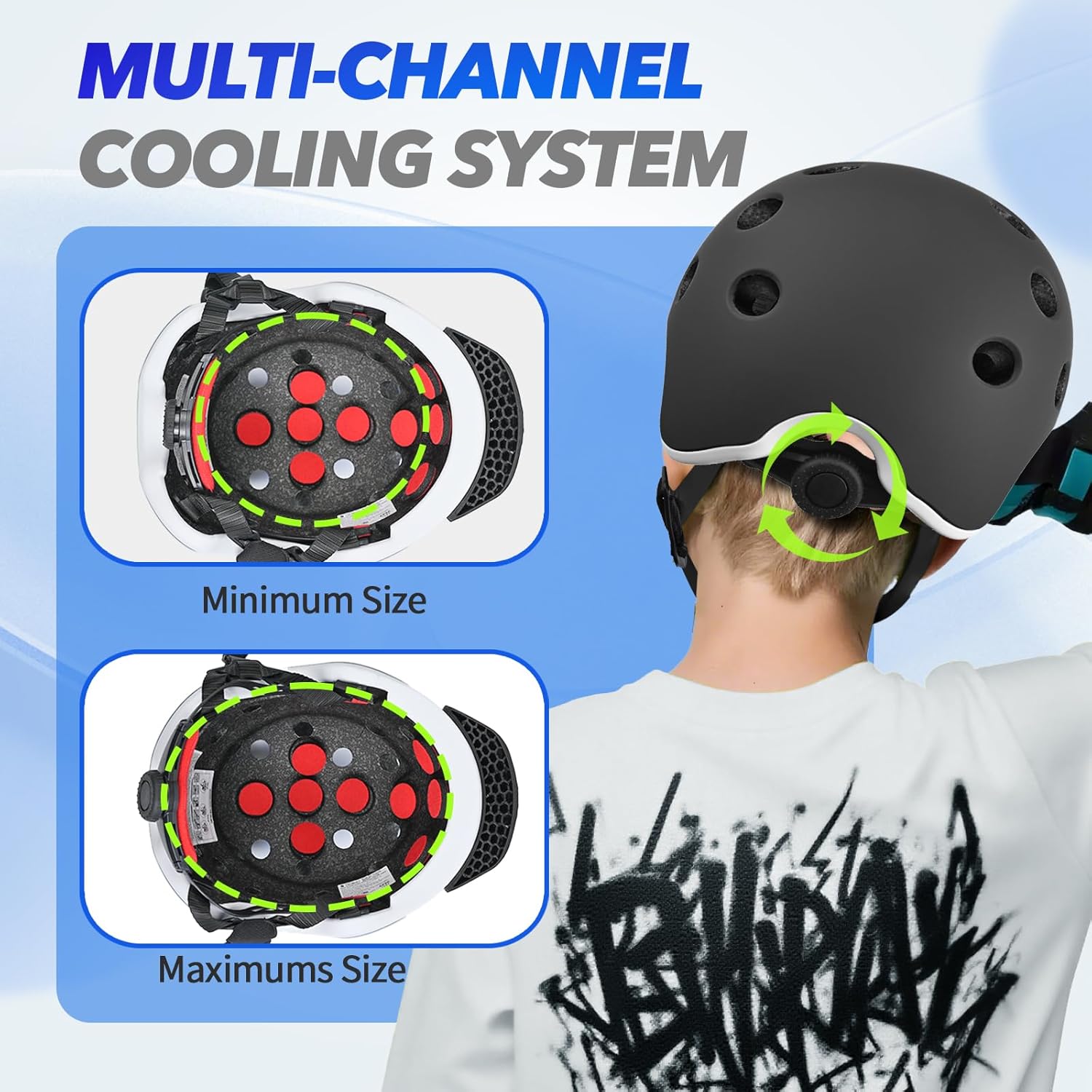 Wemfg Kids Bike Helmet - Adjustable Lightweight Design with Magnetic Buckle | Multi-Sport Use for Ages 5-14