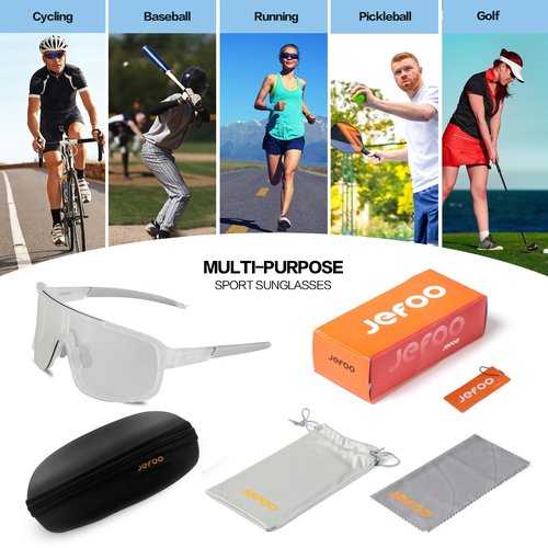 Jefoo Cycling Sunglasses for Women Men UV Protection Running Baseball MTB Biking Shades Sports Glasses