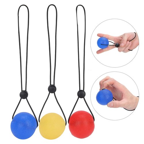 3 Pieces Secure Stress Balls on a String, Climbing Ball Hand Training Device, Hand Exercise Strengthening Rehabilitation