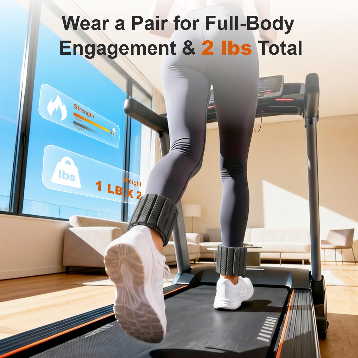 SE7EN Magnetic Ankle Weights - Adjustable 1 lb Set of 2 for Pilates, Yoga, Gym | Silicone Design