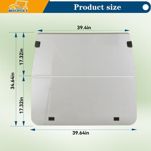 MIXOPOLY Golf Cart Windshield for Club Car Ds (Fit for 2000.5-up, Tinted)