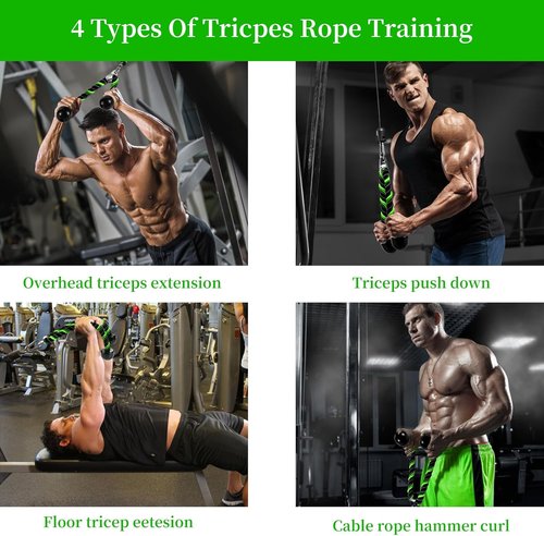 Deluxe Tricep Rope by [Brand Name] - Non-Slip Cable Attachment for Effective Gym Workouts | 27 & 36 Inch Length