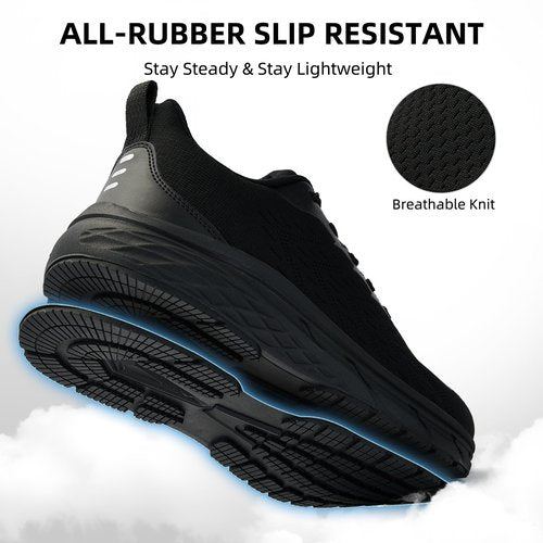 Wide Toe Box Shoes for Men - Comfortable Width Sneakers for Athletic Running Walking Tennis Workout Gym Orthopedic Plantar Fasciitis Work Footwear with Thick Cushioned Zero Drop Sole Black Size 13