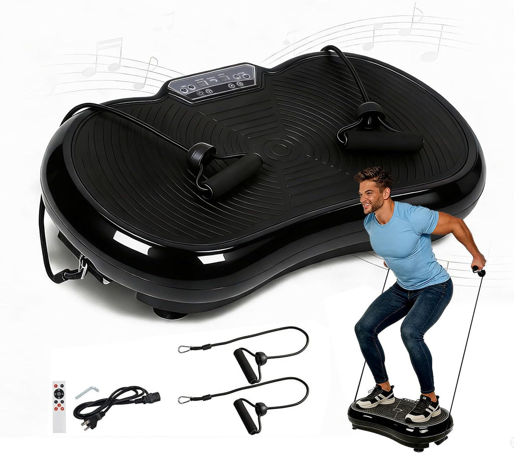 SUPER DEAL Pro Vibration Plate Exercise Machine - Whole Body Fitness Trainer with Bluetooth, Remote & 99 Levels