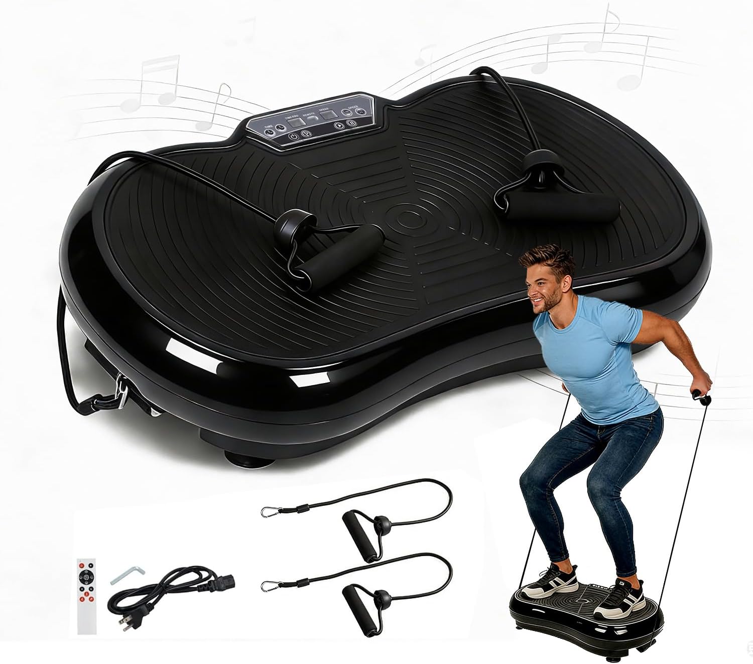 SUPER DEAL Pro Vibration Plate Exercise Machine - Whole Body Fitness Trainer with Bluetooth, Remote & 99 Levels