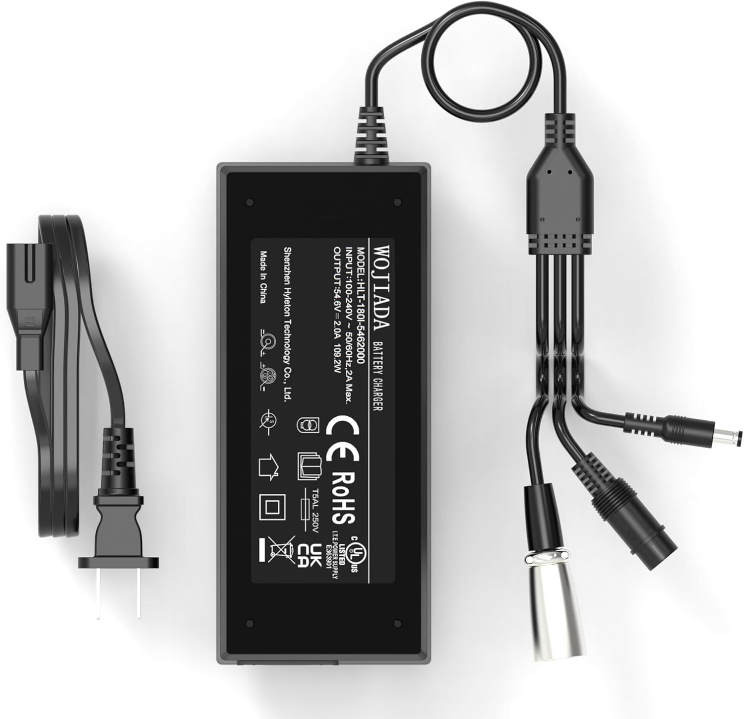 Skiennix Electric Ebike Charger - 54.6V 2A with 3 Plugs for 48V Battery | Compatible with F1, F2 Models
