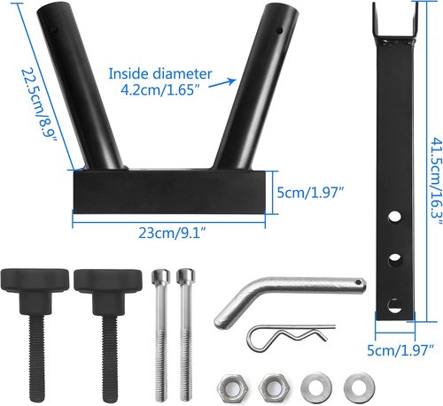 KAIRAY Hitch Mount Dual Flagpole Holder - Universal Fit for 2-Inch Receiver | Ideal for Trucks, SUVs, RVs