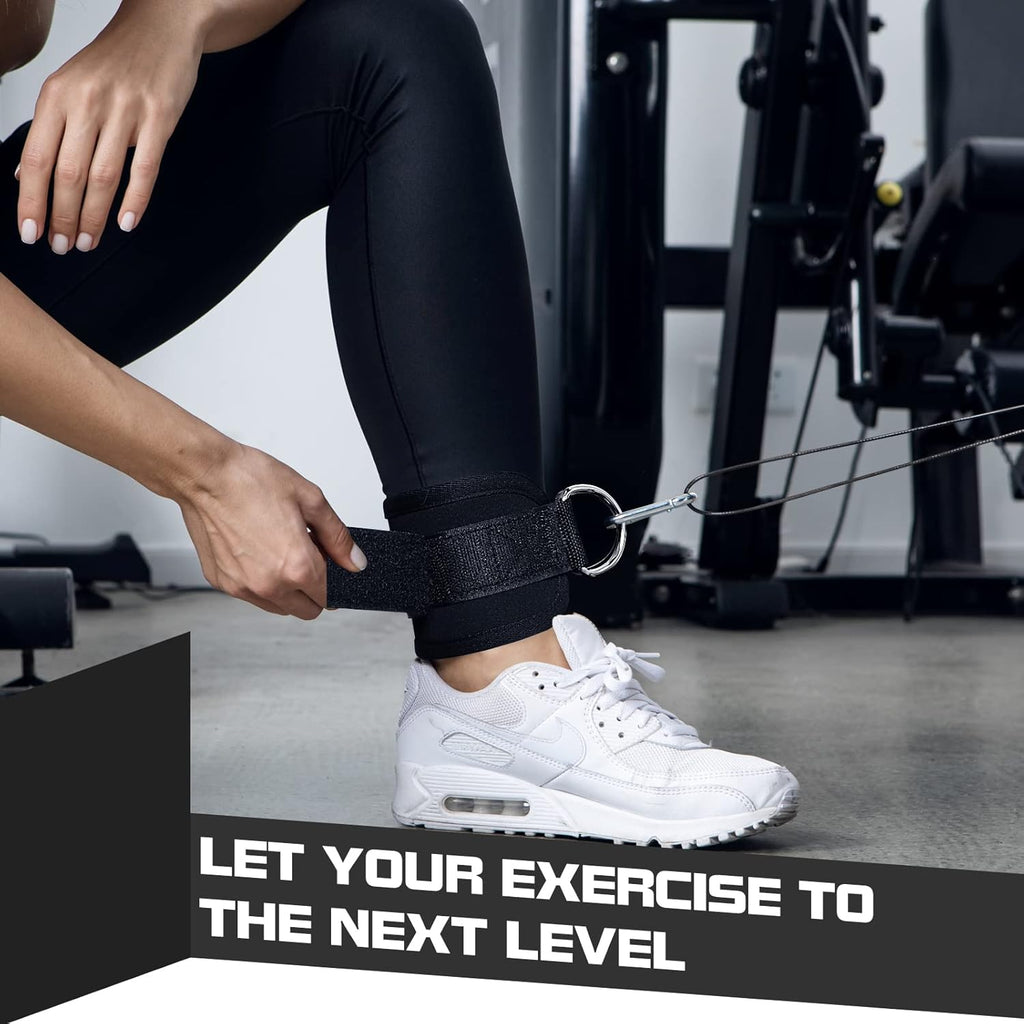 Skiennix Ankle Strap Cable Machine - Glute Kickback Cuffs for Leg Workouts | Home Gym Essentials