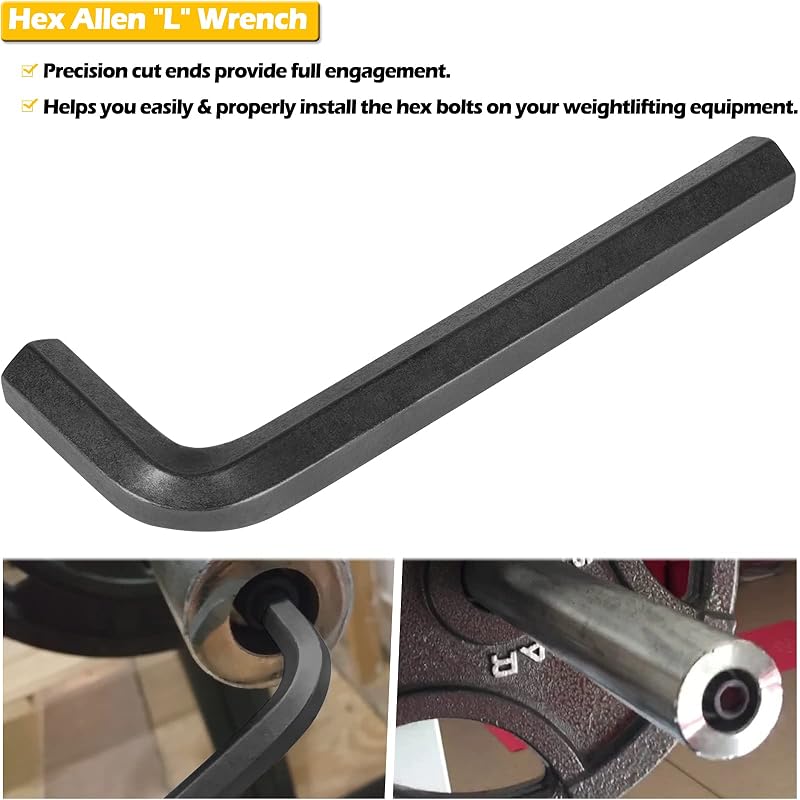 Replacement Hex Bolts for Olympic & Curl Bars with 12mm Wrench