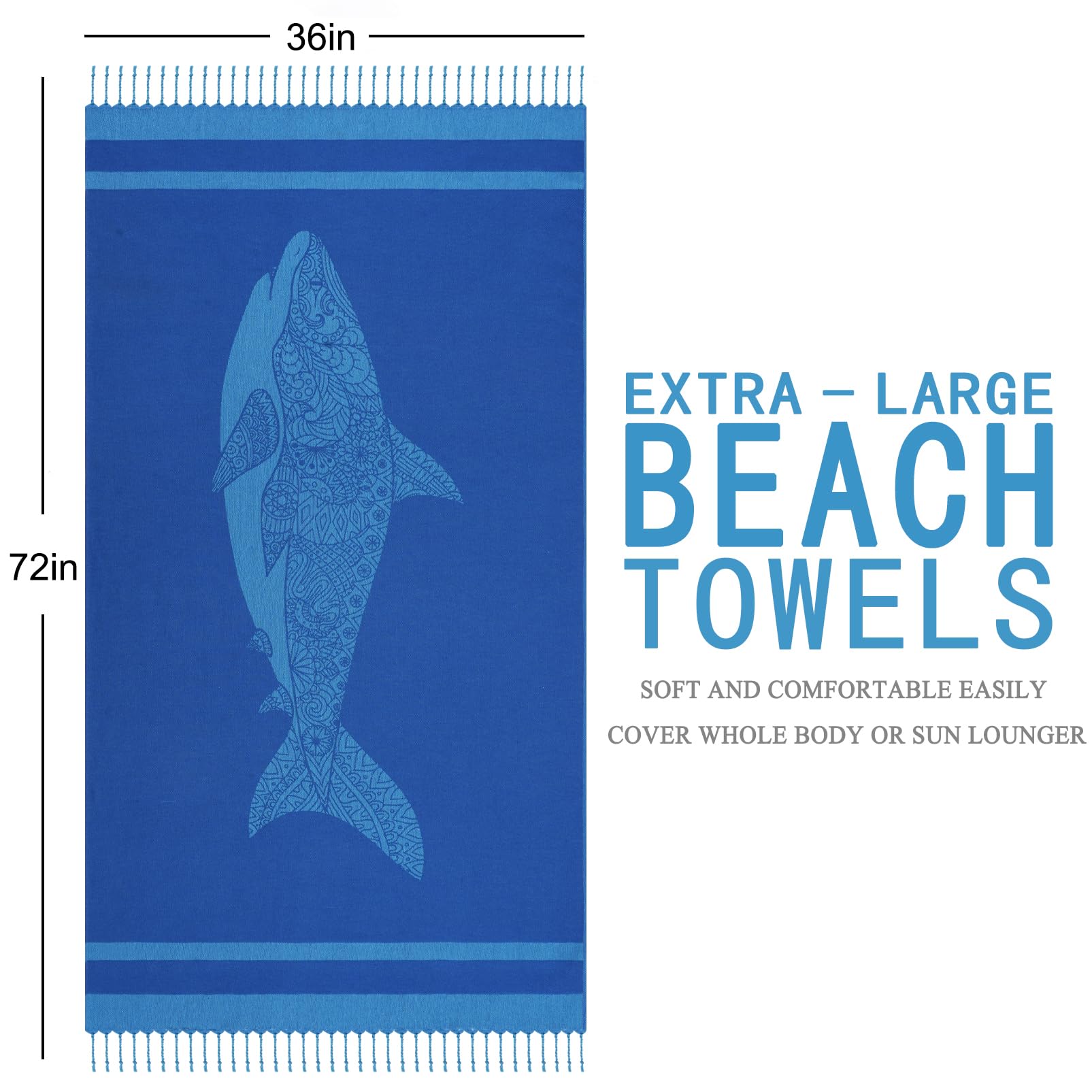 Oversized Cotton Turkish Beach Towels 72"x36" Lightweight Quick Dry Sandless Pool Swim Towel Large No Sand Adult Travel Compact Blanket Essentials Cruise Accessories Must Haves Orange lobster