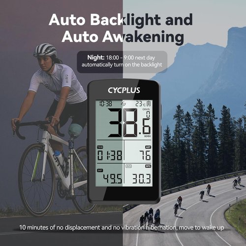 CYCPLUS Bike Computer GPS Wireless, ANT+ Cycling Computer GPS with Bluetooth, 2.8" LCD Screen,100+ Hours Battery Endurance Bike Speedometer with Auto Backlight IP67 Waterproof
