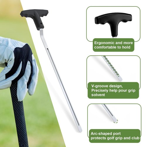 ELEMONY Golf Grip Removal Tool and Golf Grip Tape Removal Tool, V-Groove Grip Remover Saver 12“, High-Carbon Steel Gripping Tool, Golf Club Gripping Kit Golf Grip Tool