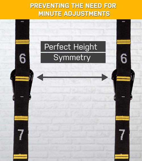 Double Circle Gymnastic Rings Straps - Quick Adjust Carabiner System & Exercise Video Guide for Full Body Workouts