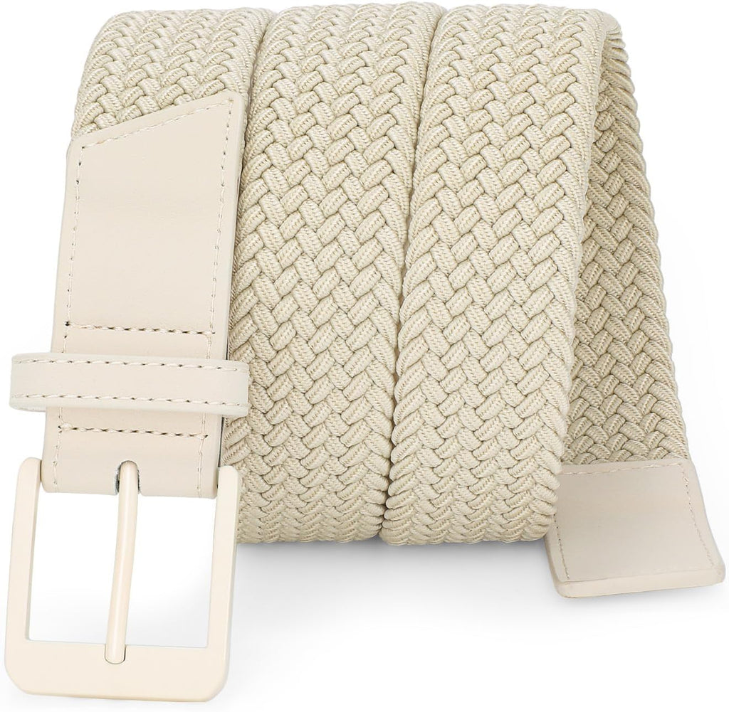 SANSTHS Golf Belt - Elastic Braided Design with Metal Buckle for Men & Women | Stretch Webbing for Casual Wear