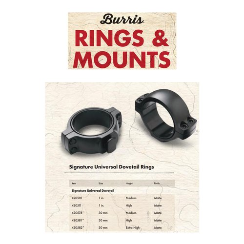 Burris Optics Signature Ring, 30mm. Medium, Universal Dovetail, Pair, Matte Black (420578)