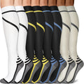 Sooverki Copper Compression Socks - 8 Pack Knee High Stockings for Men & Women | 15-20mmHg Support for Running