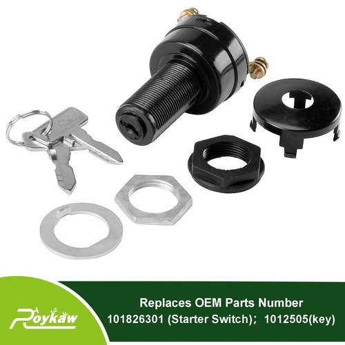 Roykaw Golf Cart Ignition Switch and Key for Club Car DS 1996-Up Models, Replaces OEM # 101826301, 1012505