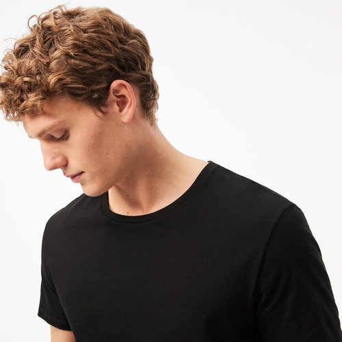 Lacoste Men's Crew Neck Undershirt - 100% Cotton Regular Fit | 3-Pack Essentials