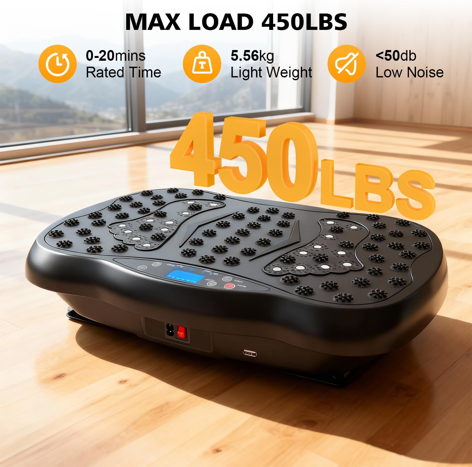 Skiennix Vibration Plate Exercise Machine - 10 Auto Modes & 200 Levels for Weight Loss | 450lbs Capacity