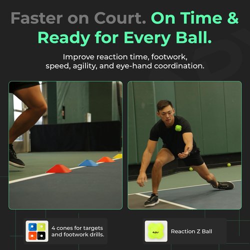 ADV Training Kit V2: Tennis Trainer Equipment for Tennis Training, Practice & Drills – Includes Counting Jump Rope, Resistance Bands, Stretch Bands for Exercise, Tennis Trainer Rebound Ball & Cones