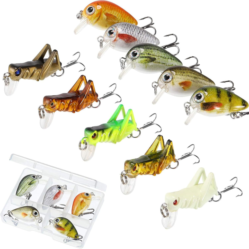Skylety Mini Fishing Lures - 10-Piece Hard Bait Set for Freshwater & Saltwater | Perfect for Trout, Bass, Perch