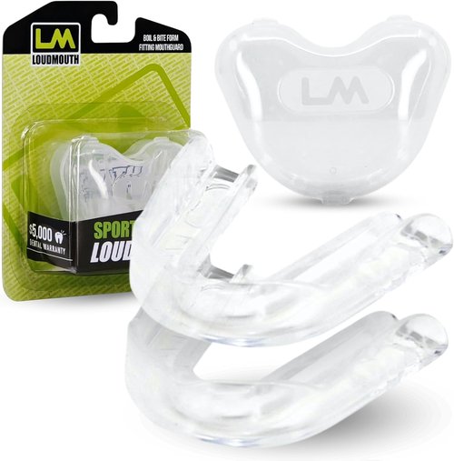 Loudmouth Sport Slim-Fit Mouth Guard - Advanced Protection for All Contact Sports | Clear (2 Pack)