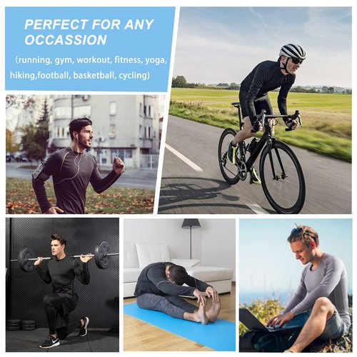 SPVISE White Long Sleeve Turtleneck Compression Shirt Men Football Undershirts Cool Dry Spandex Workout Running Sports Tops