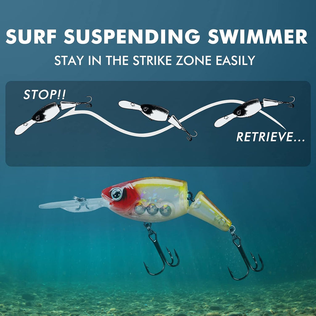 TRUSCEND Fishing Lures - Easy Catch Swimmax with BKK Hooks | Lifelike Vibrating Actions for Bass, Trout, Walleye, Crappie