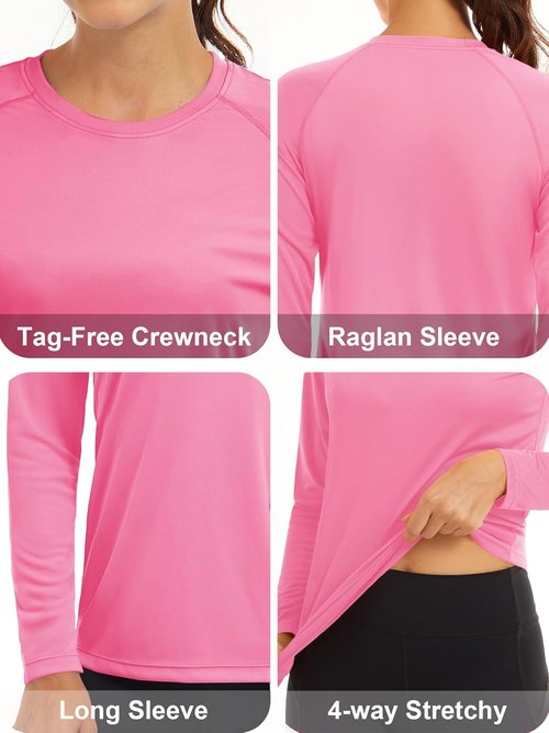 MAGCOMSEN Women's Long Sleeve Sun Protection Shirts - UPF 50+ for Hiking, Fishing & Workouts