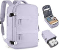 Coofay Large Carry-On Backpack - Airline Approved Waterproof Travel Bag for Women | Purple Casual Daypack