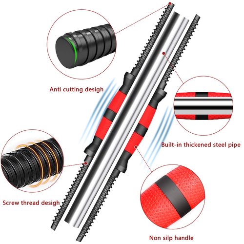Dumbbell-Handle-Set-20in-Dumbbell-Bars for 1 inch Weight Plate, Adjustable Dumbbell Bar Handles Sold with Connecting Rod and Nut for Training Sport Workout Gym Weightlifting Accessories