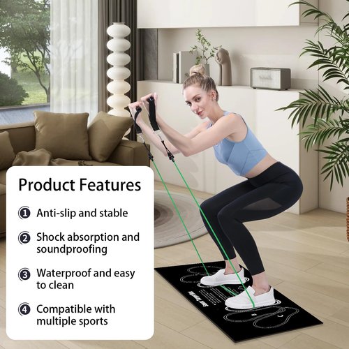 Squat Mat With Foot Position - Anti Slip Training Mat, Perfect for Leg and Abdominal Exercises. Squat Pads Can Activate Muscles and Prevent Sports Injuries,Lightweight and Portable.