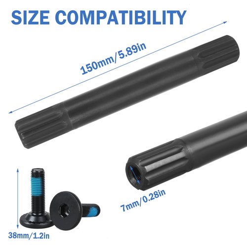 Cawla 8 Spline CHROMOLY BMX Spindle for 19mm Bottom Bracket (Set of 1Black)