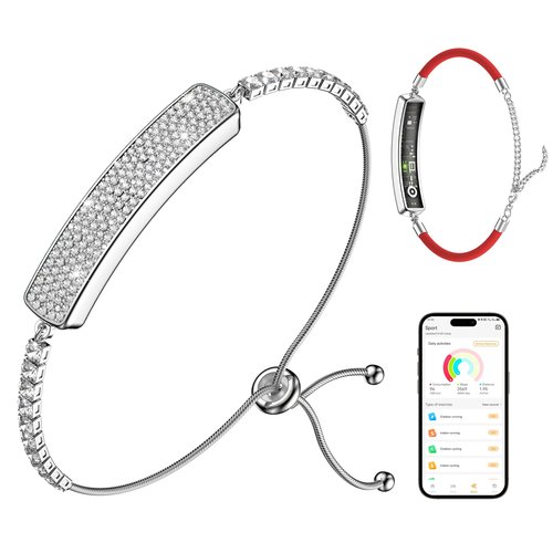 Srotek Smart Bracelet, Health Activity Fitness Trackers, 24/7 Heart Rate, HRV, Blood Oxygen & Stress Monitor, 24H Sleep Tracker, Smart Wristband Free APP for iOS & Android, for Girls