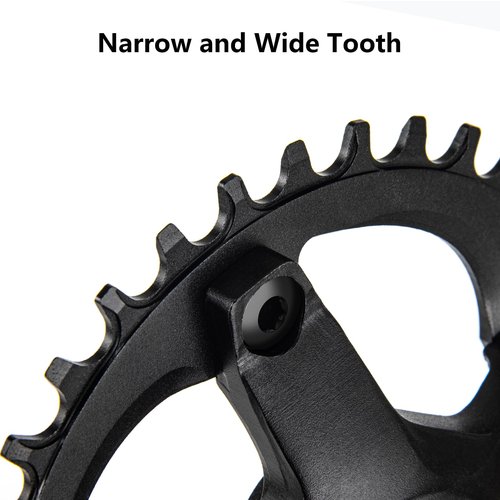 BOLANY Mountain Bike Crankset MTB 1x Square Taper Crankset 104 BCD 170mm Crank 32/34/36T Compatible with Single Speed Bicycle