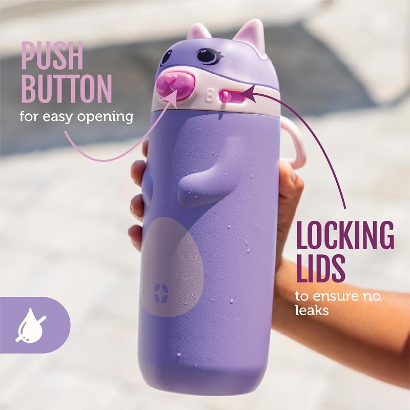 Ello Ellies 12oz Stainless Steel Kids Water Bottle - Pig Variation