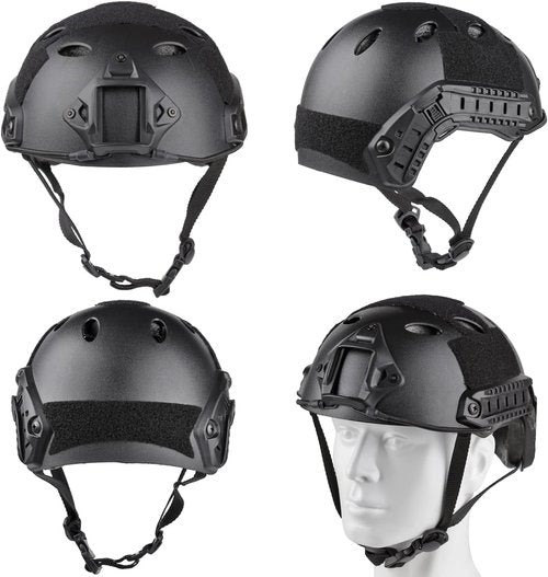 Airsoft Helmet and Mask Fast Base Jump Helmet PJ Style Airsoft Helmets Tactical Full face mask with Detachable and Adjustable Goggles