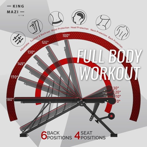 Adjustable Weight Bench - Multi-Purpose Foldable Exercise Bench for Full Body Workouts | Includes Resistance Band Set